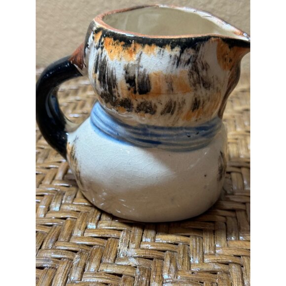 Antique Hand-Painted Ceramic Cat Creamer Creamer Handle Japan - Picture 5 of 9